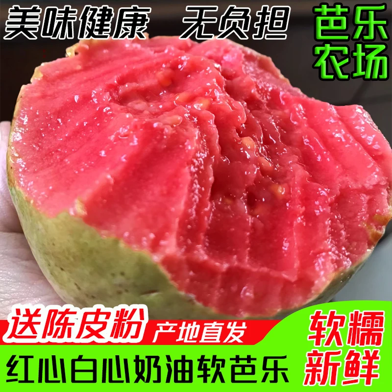 正宗奶油软芭乐红心白心芭乐新鲜应季低糖水果软糯香甜产地直发