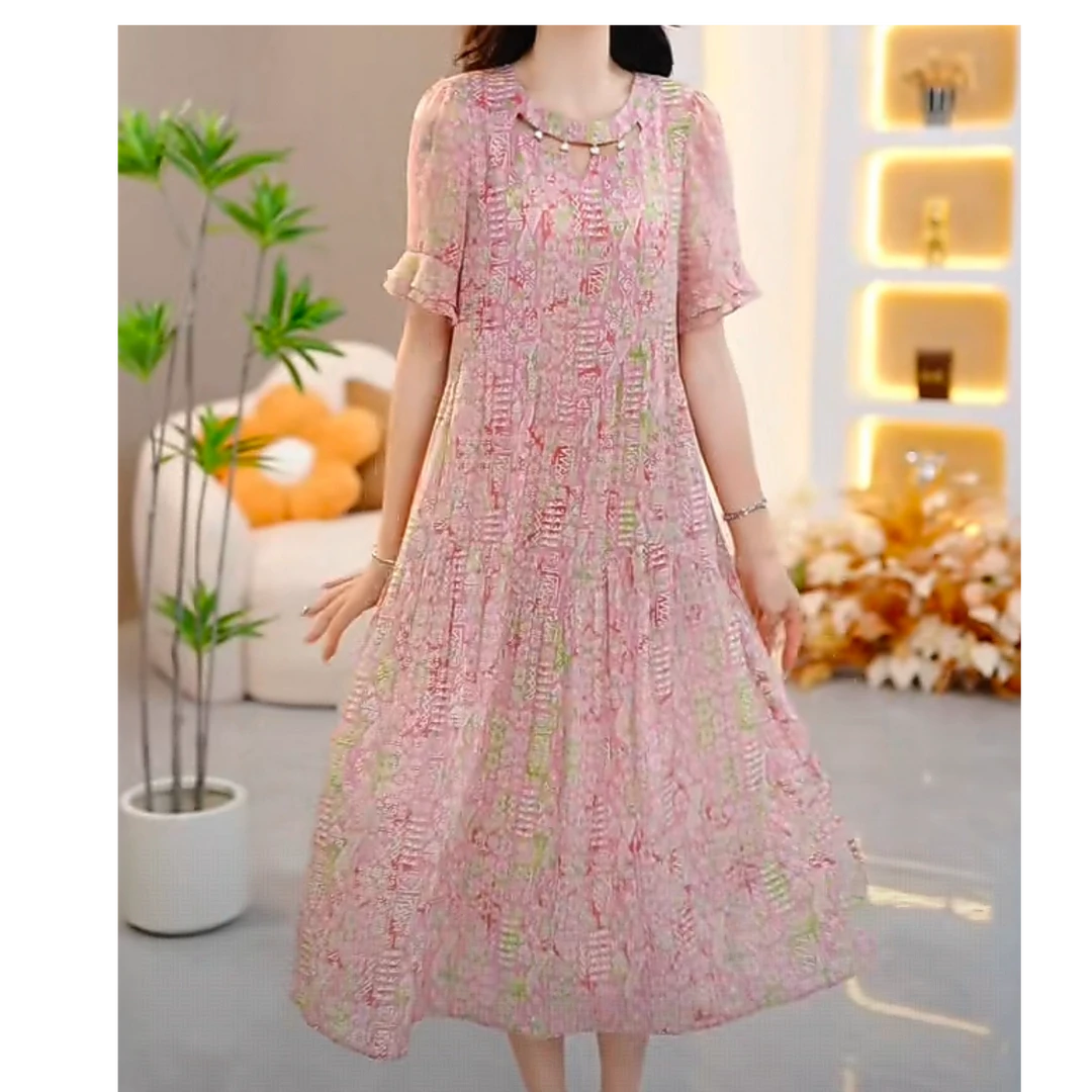 仟慕女装连衣裙气质显瘦洋气减龄时尚优雅收腰遮肉简约大气中长款