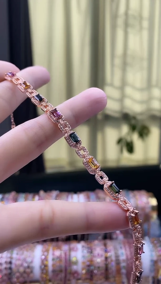 【闪购商品】碧玺手链银S925镶嵌555555555555