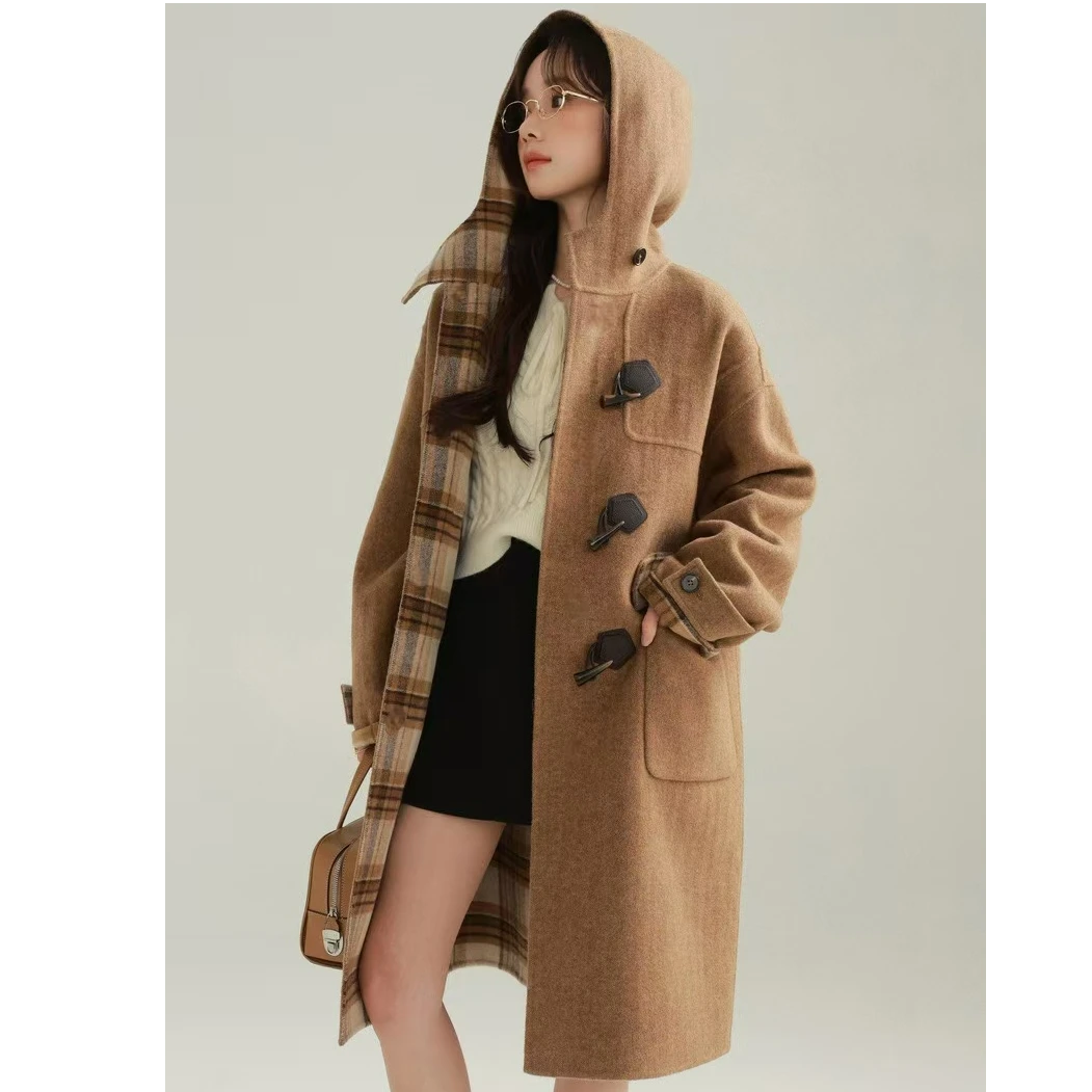 JIALENI佳乐妮露思同款双面牛角扣绵羊毛大衣7008