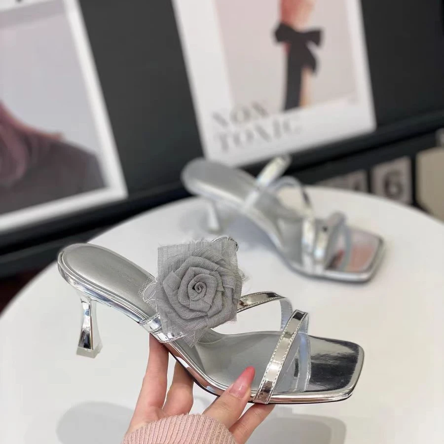 005-10 新款法式气质百搭细跟凉拖鞋