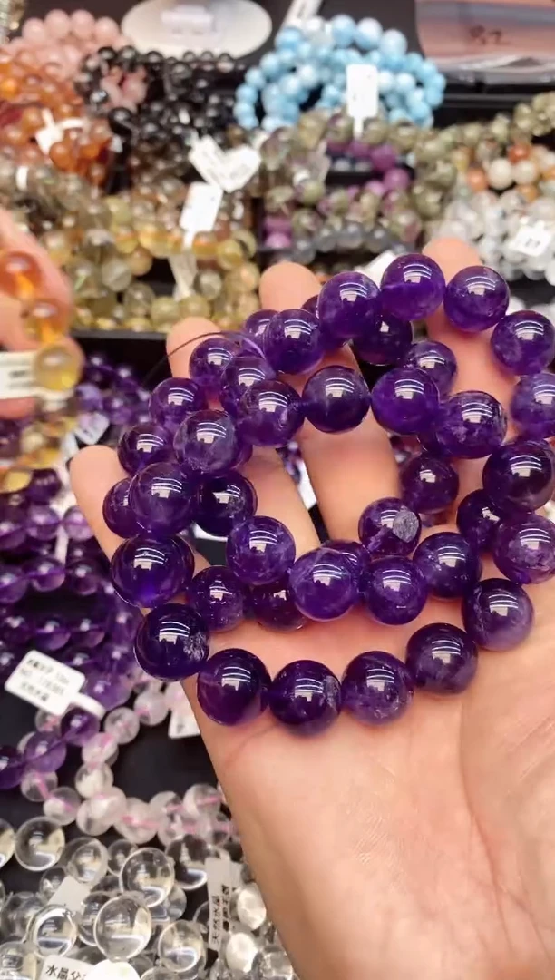 水晶手串未镶嵌28紫水14mm