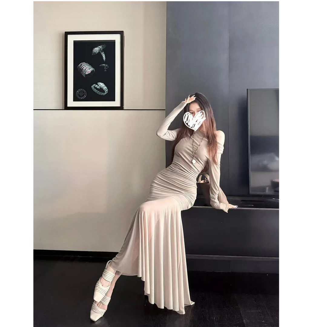 优秀的金蘑菇 温柔富家千金连衣裙女夏收腰显瘦礼服裙长裙