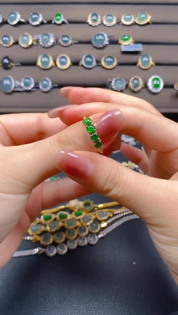 翡翠戒指银S925镶嵌1212