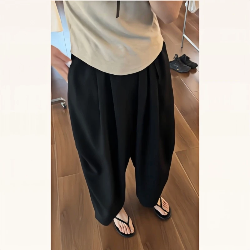 2025秋季新款高腰显瘦山本休闲裤大码女装微胖百搭垂感九分哈伦裤