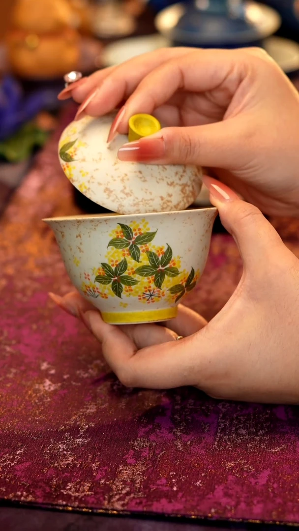 焦糖桂花盖碗·········