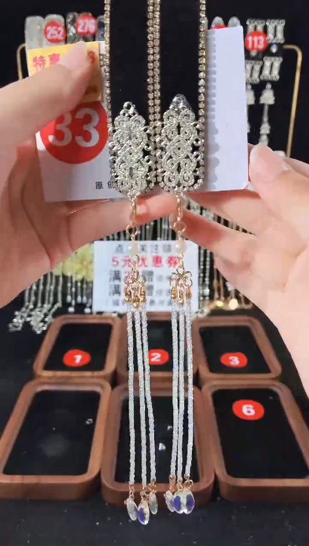 仿水晶铁合金33原创发夹夹一对倒夹
