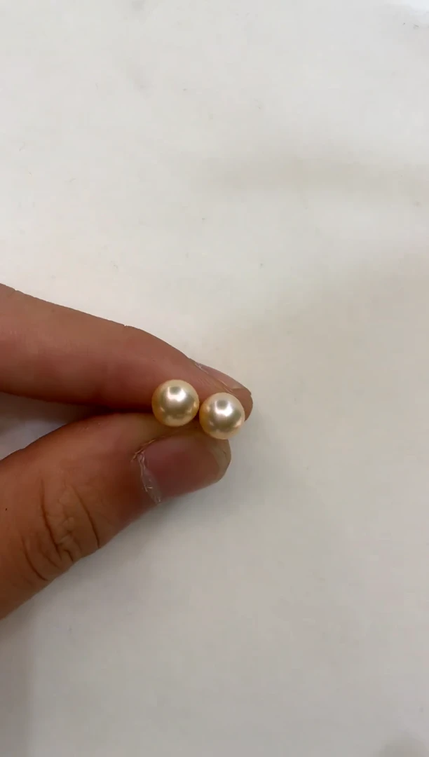 银S925镶嵌耳饰淡水珍珠6-7