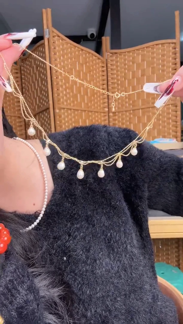 【闪购商品】淡水珍珠颈饰银S925镶嵌项链