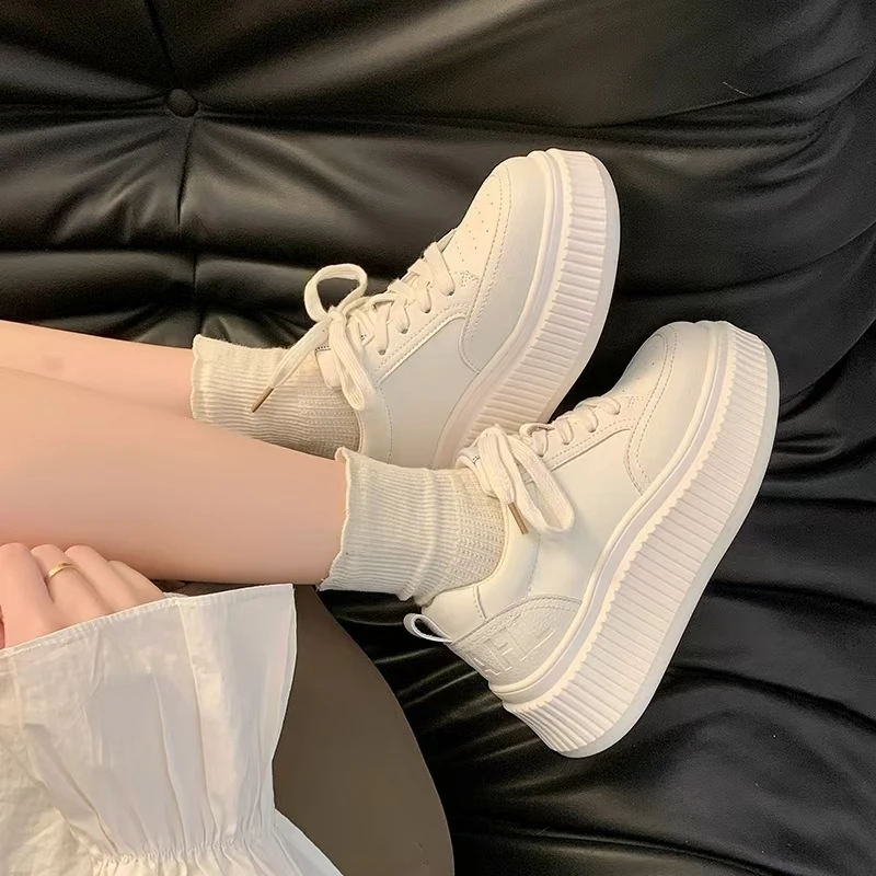 （XIAO QIAO）厚底小白鞋炸街潮流不累脚百搭透气休闲洋气