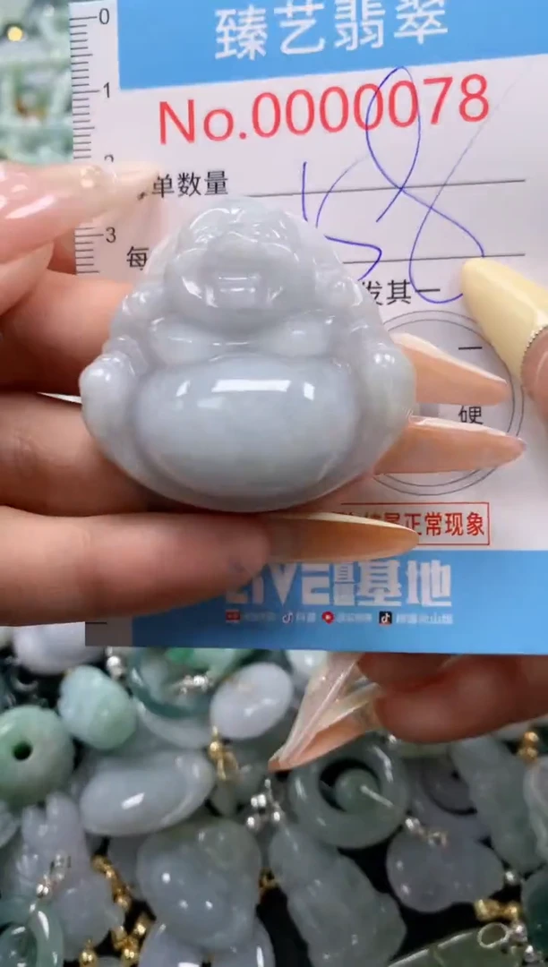 翡翠未镶嵌颈饰含绳00078