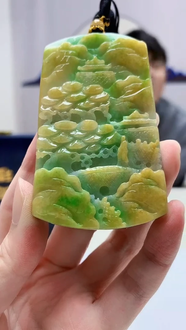 定制翡翠未镶嵌5060zm-毛货挂件山水99