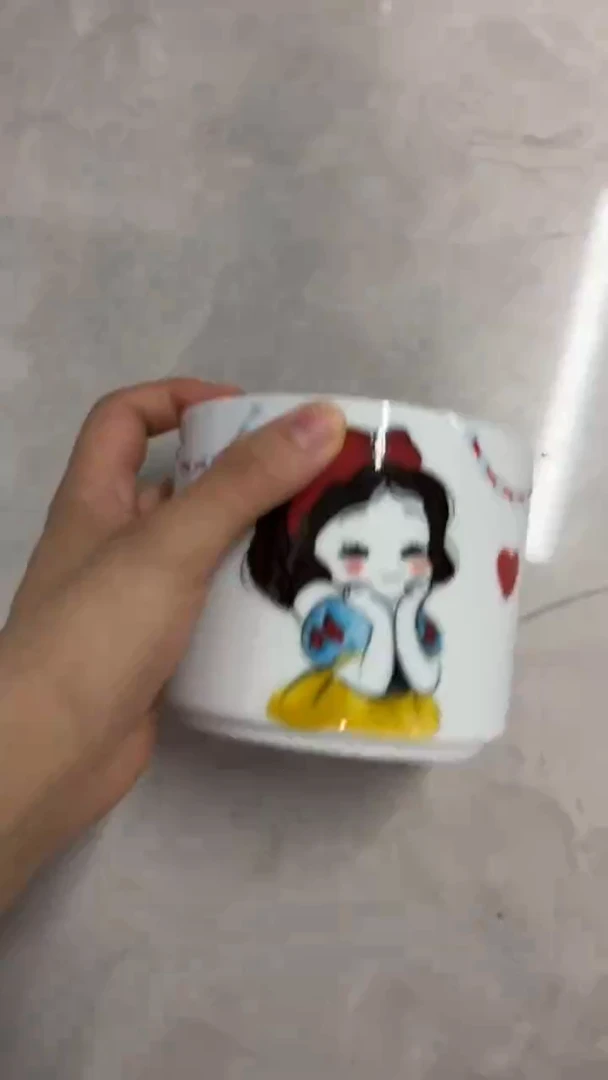 瓷片景德镇高温釉中彩-小号茶叶罐小女孩