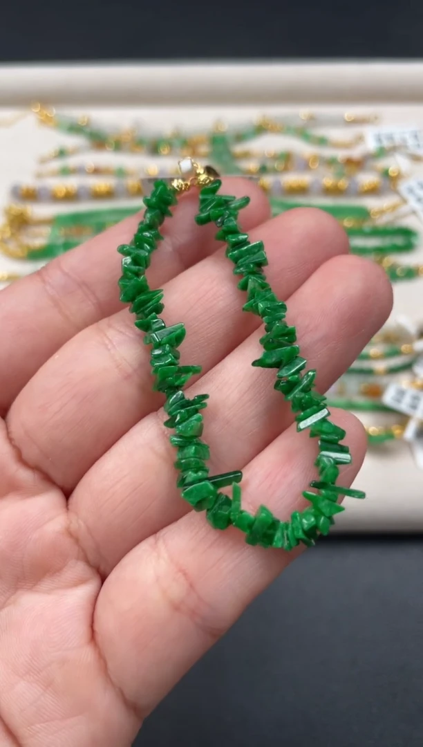 18K金镶嵌手链翡翠一条   P620
