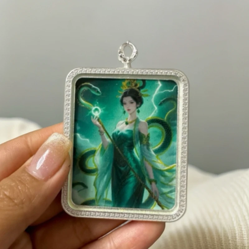 绿蟒娘娘唐卡吊坠