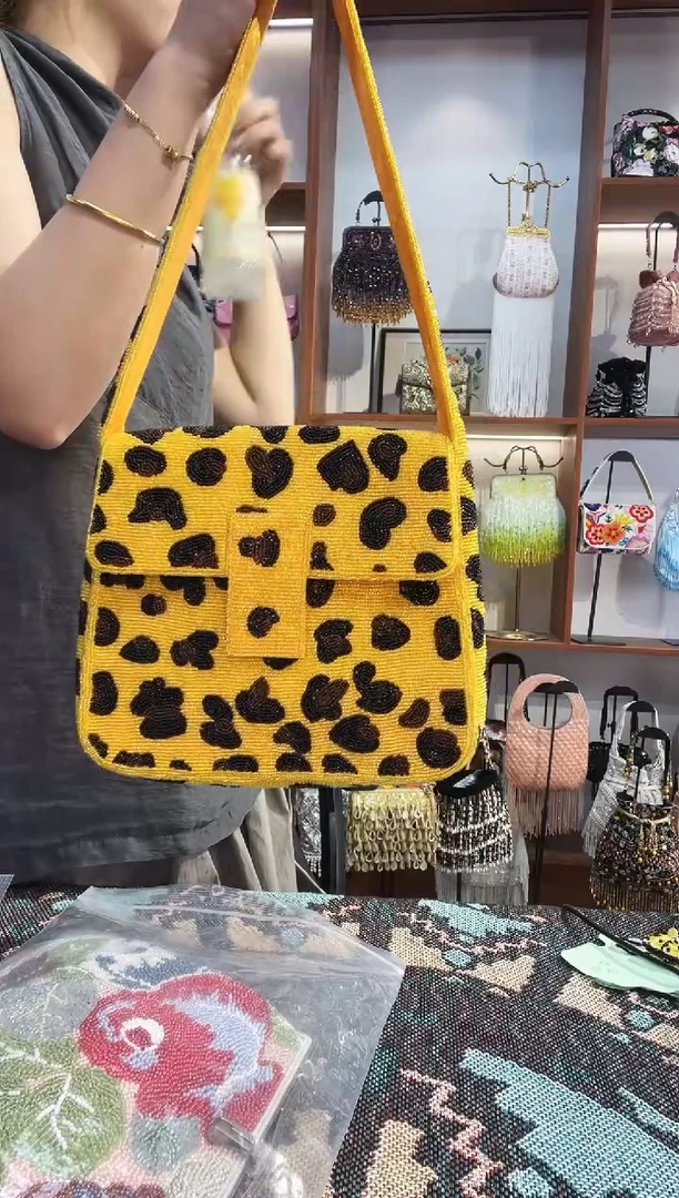 织物14号手工珠珠包包腋下斜跨包手拿包手提晚宴包