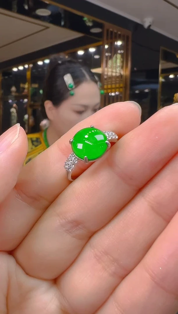 翡翠戒指银S925镶嵌103（多样性发其一）