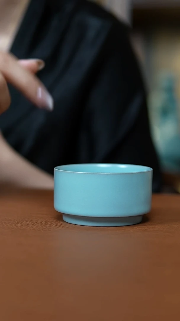 杯仿古宋臻釉普洱杯瑕