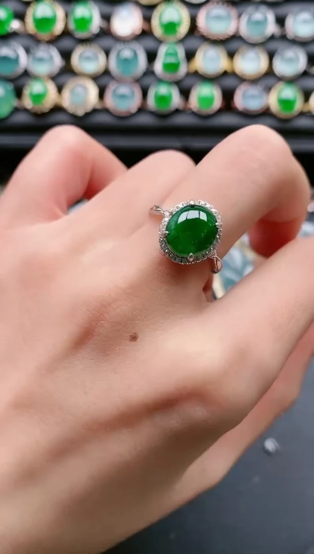 【闪购商品】翡翠戒指银S925镶嵌11111