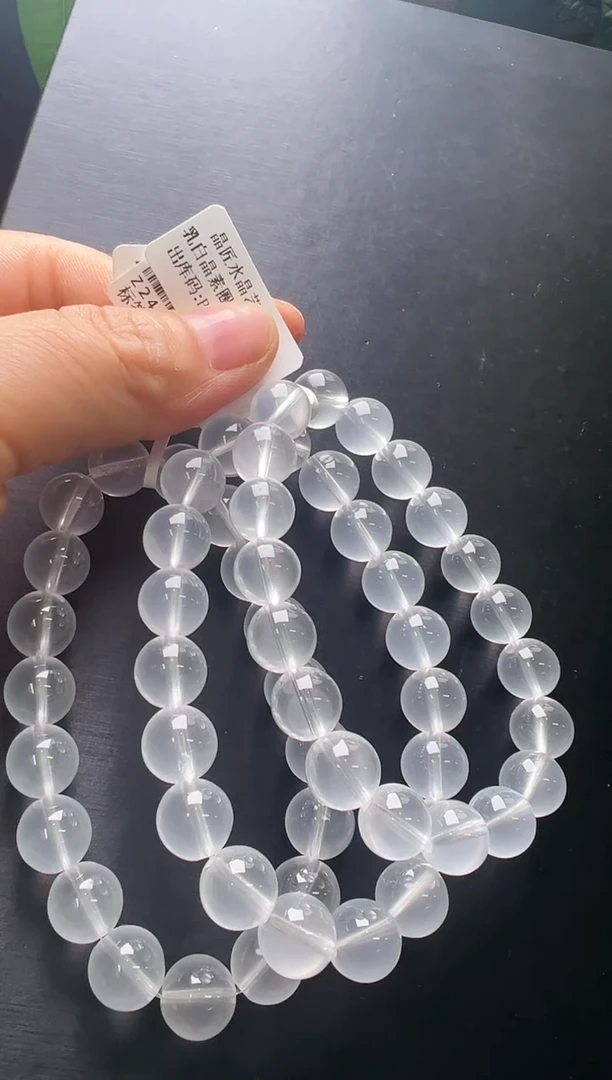 水晶手串未镶嵌乳白晶素圈手串10m+多样性发一