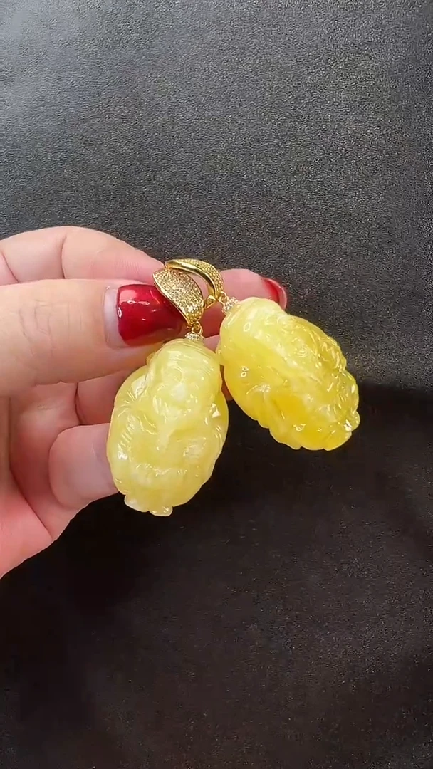 未镶嵌琥珀耳饰耳环