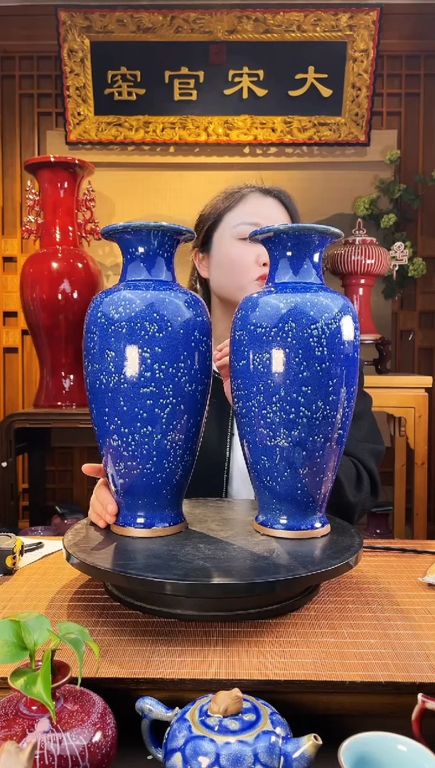 摆件大宋官窑【观音瓶一对】好事成双