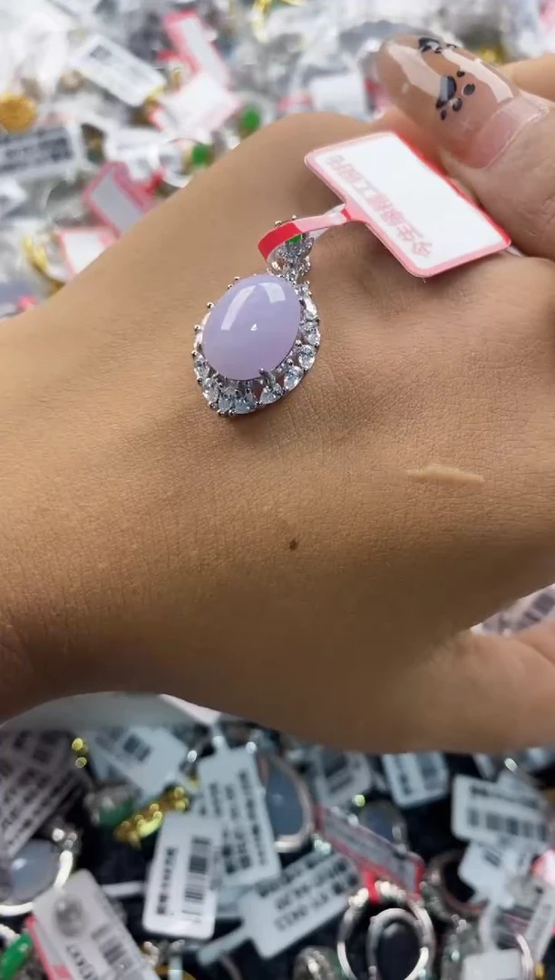 翡翠戒指银S925镶嵌4444444   2