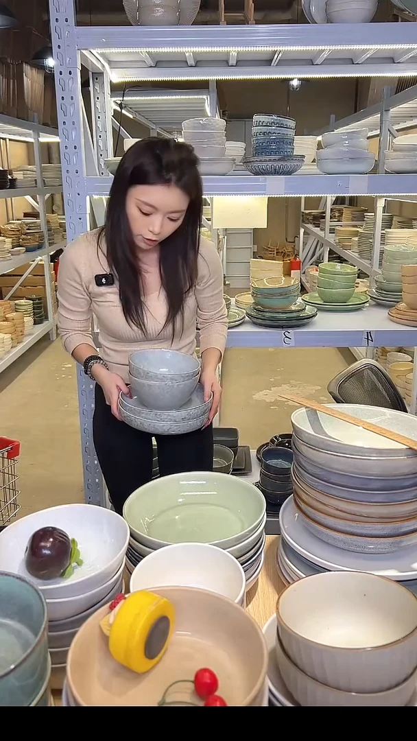 瓷252外贸尾货高温釉下彩陶瓷餐具默认微瑕