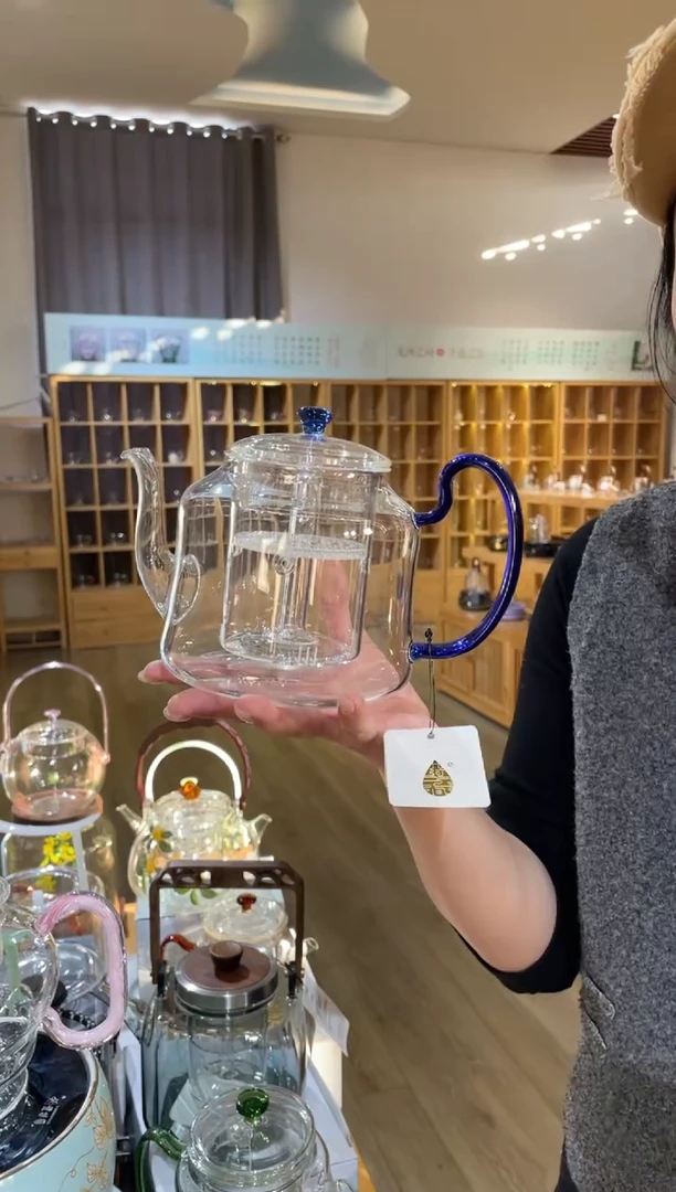 手工艺品玻璃周到壶蓝把啊啊
