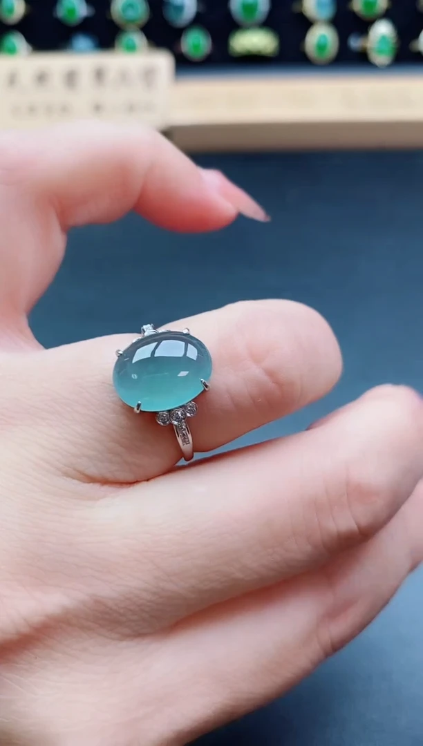 银S925镶嵌戒指翡翠11