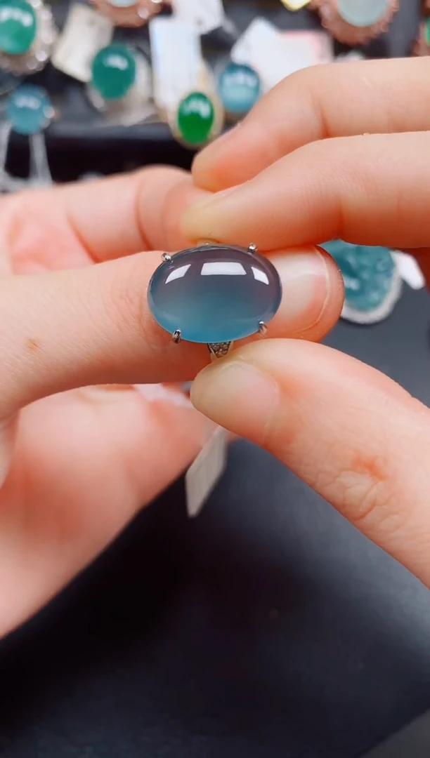 银S925镶嵌戒指翡翠翡翠