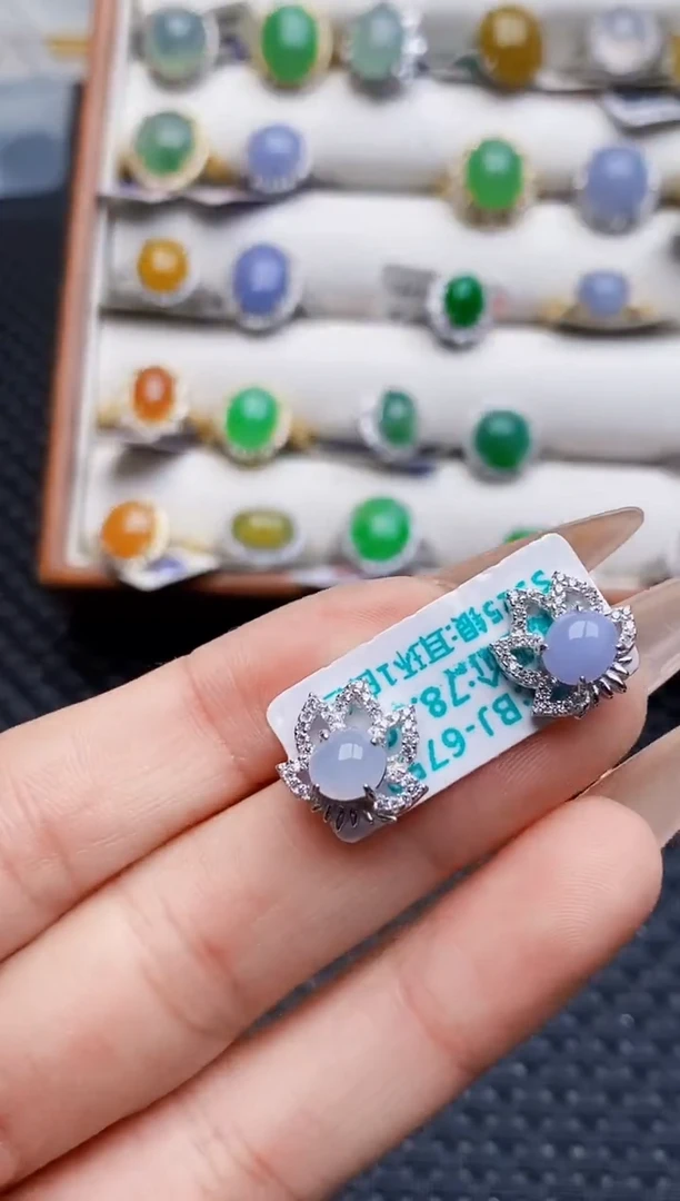 银S925镶嵌戒指翡翠0388