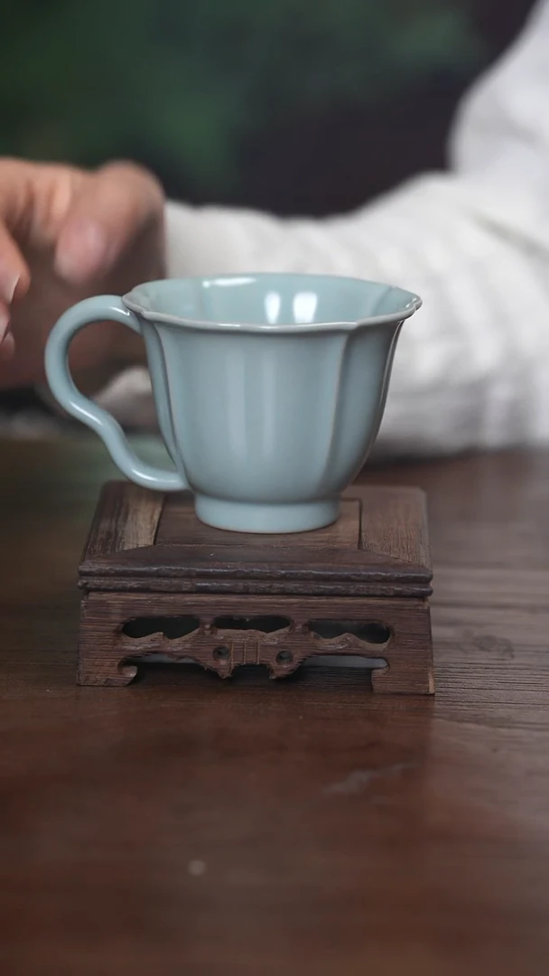 【闪购商品】清凉寺原产地仿古釉手工汝瓷咖啡单杯