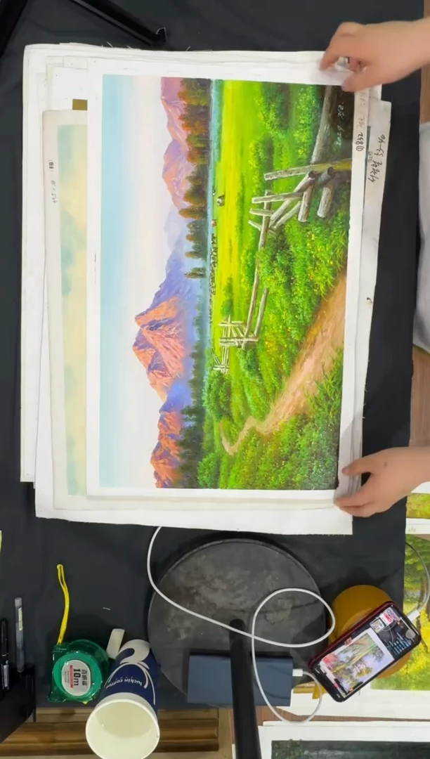 油画 【新品含装裱】朝鲜画家原创手绘油画作品