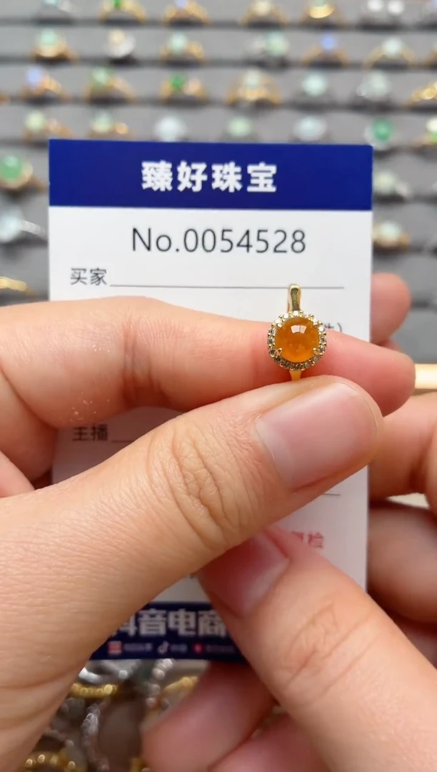 银S925镶嵌戒指翡翠1