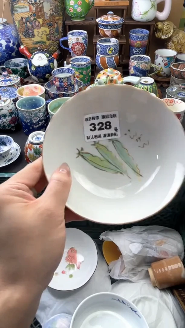 瓷片猫*鹤328号六六工艺品瓷器