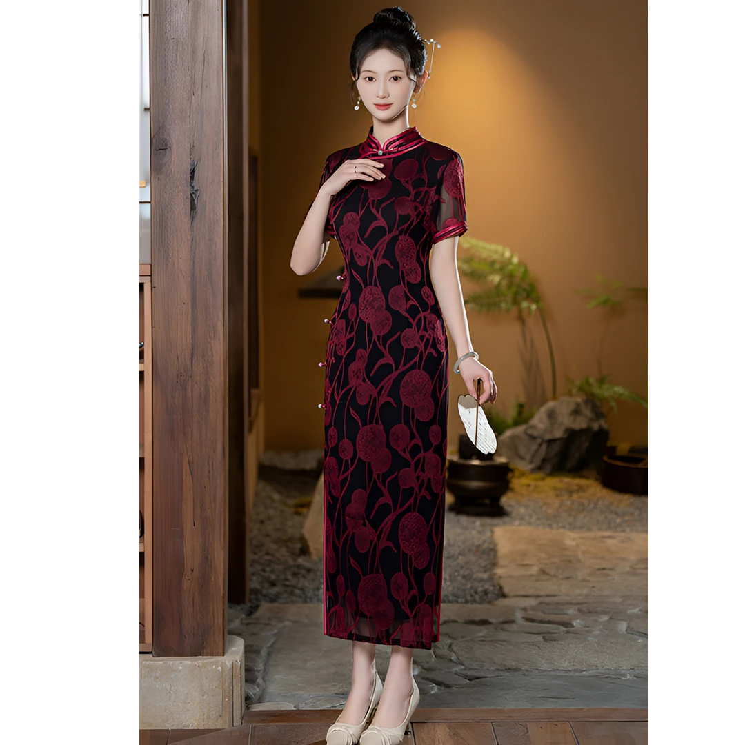 纸鸢 旗袍大码复古夏季修身日常新中式婚宴收腰显高显瘦高档气质