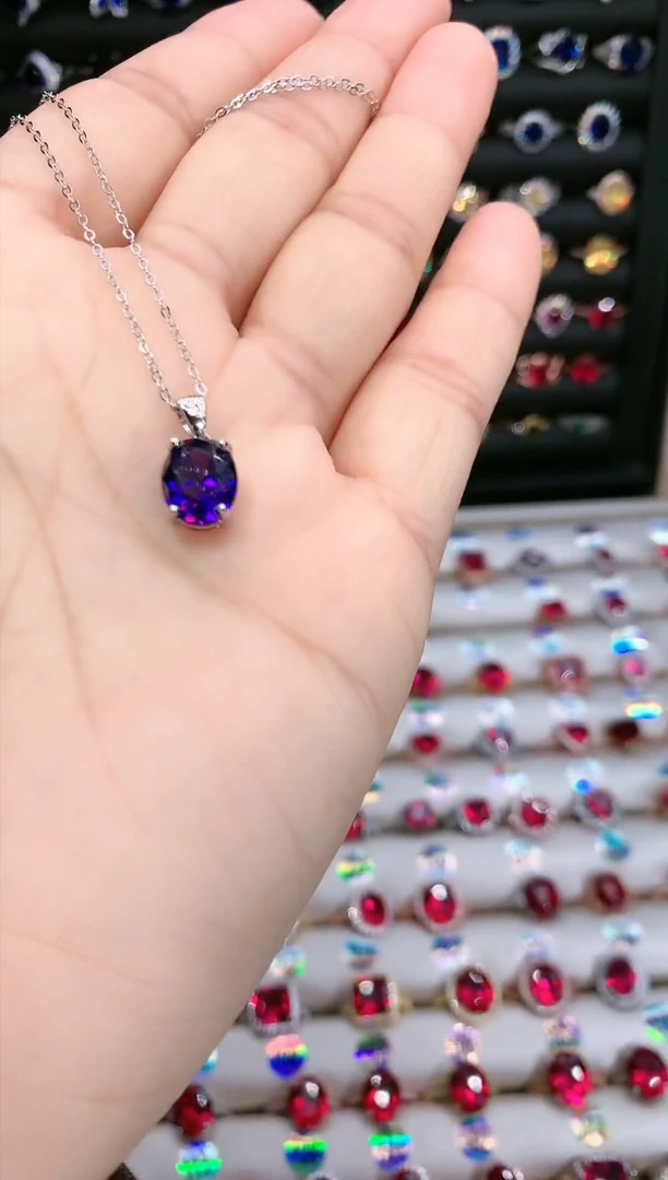 【闪购商品】水晶吊坠(赠链)银S925镶嵌银色8.10