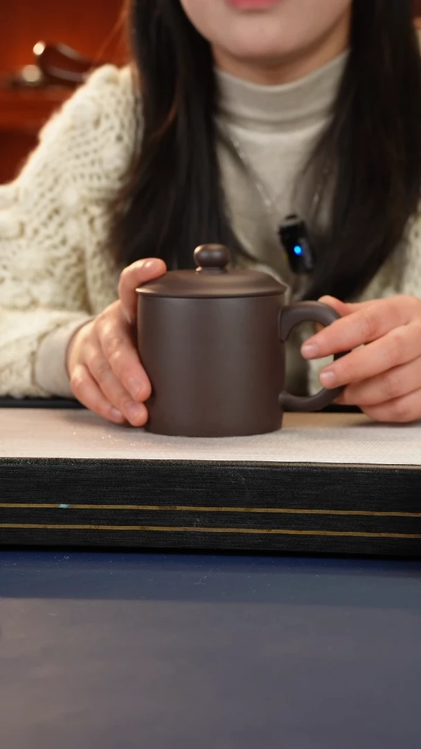 【闪购商品】紫砂茶杯宜兴原矿紫砂老紫泥手工盖杯