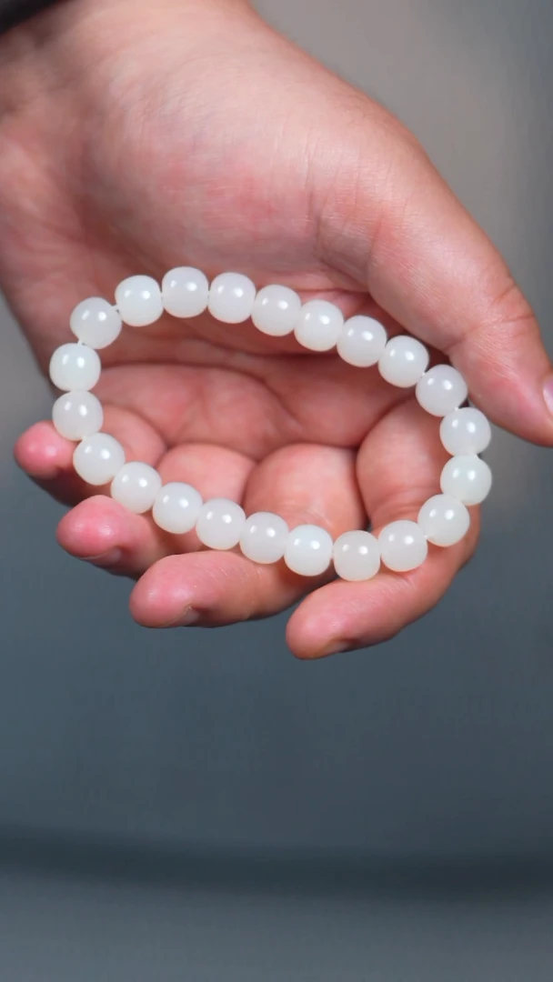 未镶嵌手链和田玉10mm新疆黑山无黑点高白