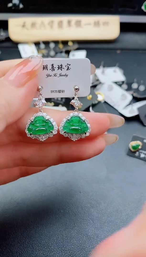 银S925镶嵌戒指翡翠1