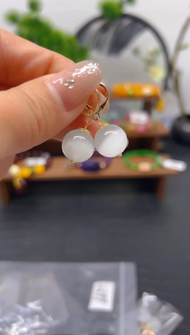 【闪购商品】碧玺耳饰14K金镶嵌耳饰E699