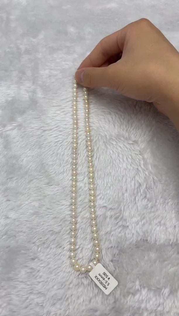 项链银S925镶嵌海水珍珠AK羽皇金5.5-6mm