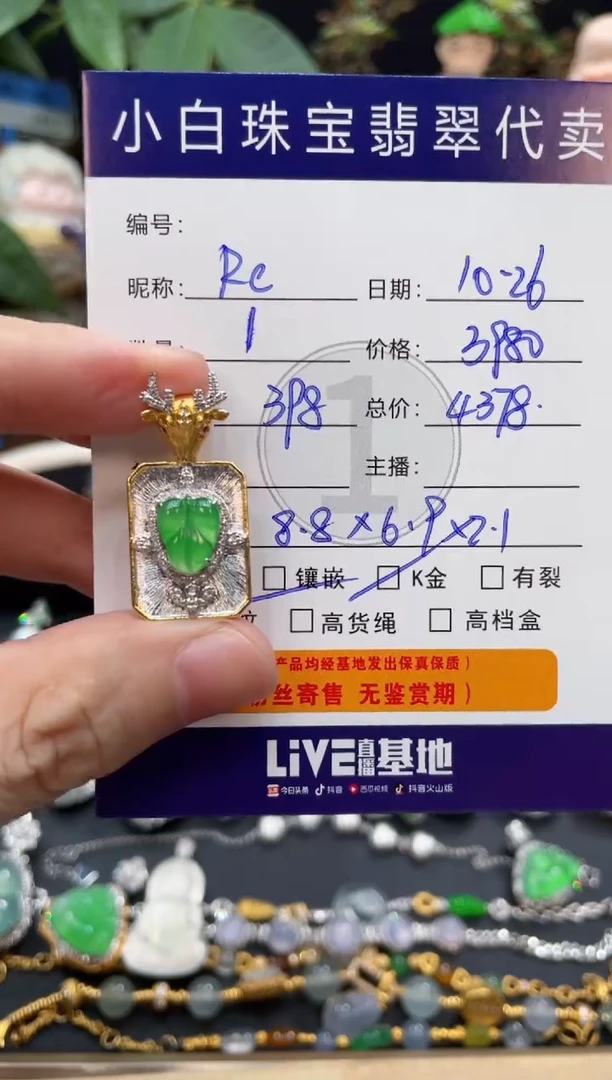 吊坠(不含链)18K金镶嵌翡翠R****?吊坠