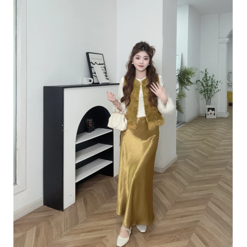 IEF/爱依服【微胖】大码女装2025秋季新款新中式成熟优雅里外套裙