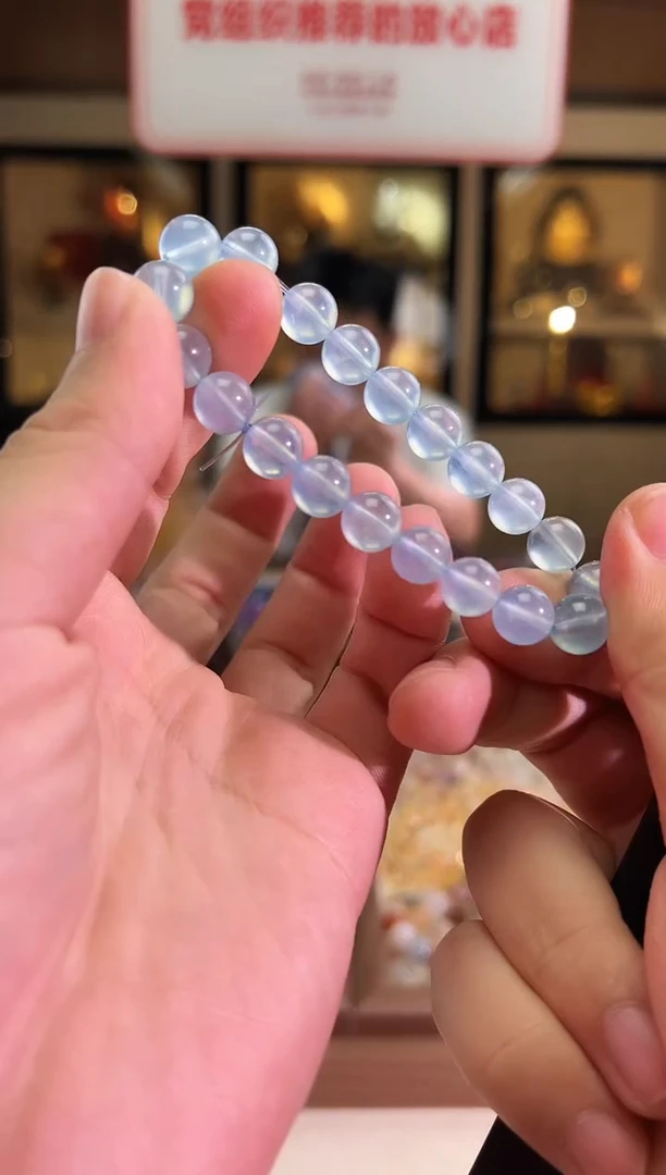 合成（培育）海蓝宝石未镶嵌9..5mm+圣光海蓝宝（多样性发一）