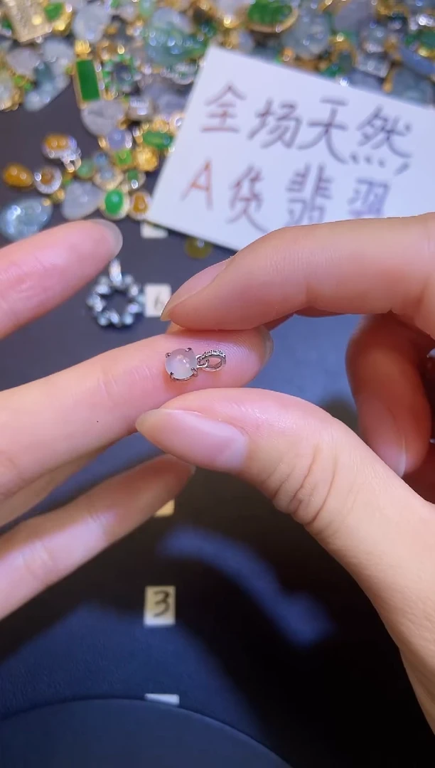 翡翠银S925镶嵌吊坠(不含链)1