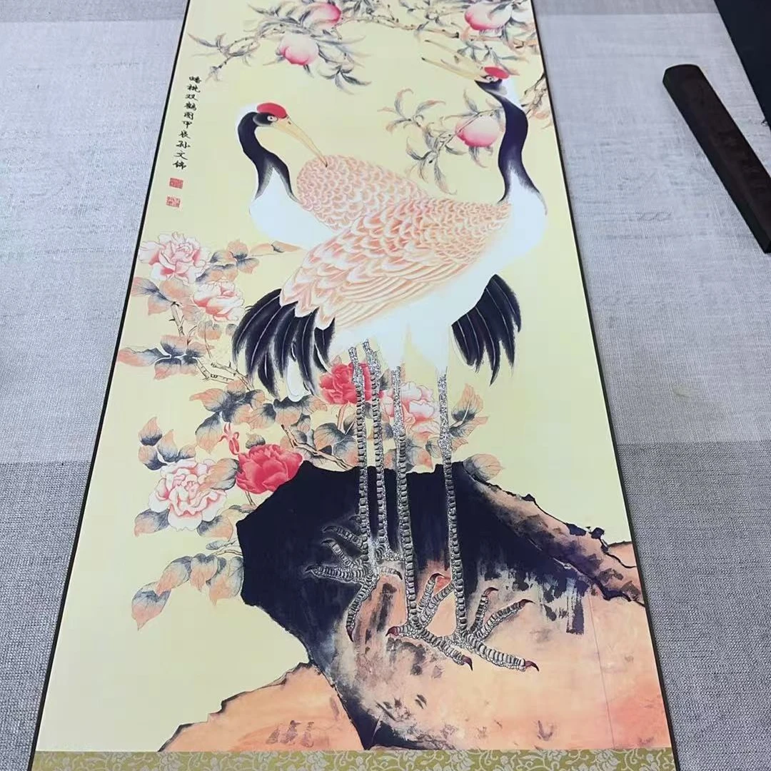 福利《蟠桃双鹤》精装45x145