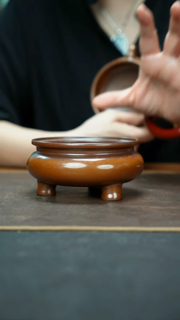 杯景德镇紫金釉鬲式炉