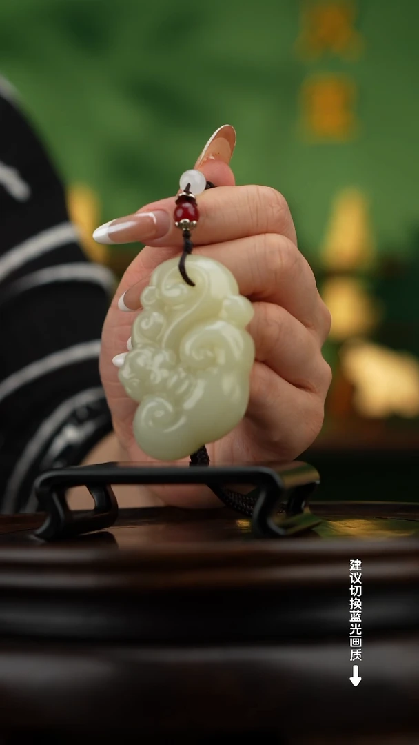 玉【灵芝如意】天然玉石手把件